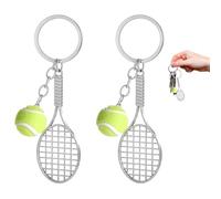 UYVPAER 2 Stück Tennis Schläger Schlüsselanhänger, Neuheit Tennis Schläger Schlüsselring Tennisball Anhänger Keychain Kreativer Sport Schlüsselanhänge Für Tennisliebhaber Sport Liebhaber