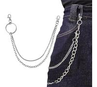 UYVPAER Hosenkette 49Cm, Hip Hop Punk Wallet Chain, Metall Jeanskette Und Schlüsselanhänger Kette Für Hosen Für Männer, Frauen(A)