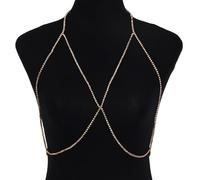 UZAMIRLEX Körperketten für Frauen, Taillenkette Silber und Gold for Frauen und Mädchen(Golden1)