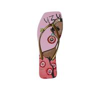 Uzurii, Beach Printed Claudia - Roze, Zehentrenner für Damen, Bequeme und elegante handgefertigte Sandalen, Für den Innen- und Außenbereich, Größe 37/38