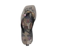 Uzurii, Beach Printed Stella Mid Heel - Taupe, Zehentrenner für Damen, Bequeme und elegante handgefertigte Sandalen, Für den Innen- und Außenbereich, Größe 39/40