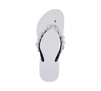 Uzurii, Precious Bloom White - Wit, Zehentrenner für Damen, Bequeme und elegante handgefertigte Sandalen, Für den Innen- und Außenbereich, Größe 37/38