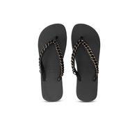UZURII Slipper & Pantoletten - Zehentrenner Gold Large - Gr. 37_38 - in Schwarz - für Damen