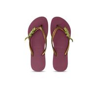 UZURII Slipper & Pantoletten - Zehentrenner Green Crocodile Switch - Gr. 39_40 - in Rot - für Damen