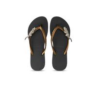 UZURII Slipper & Pantoletten - Zehentrenner Silver Crocodile Switch - Gr. 41_42 - in Schwarz - für Damen