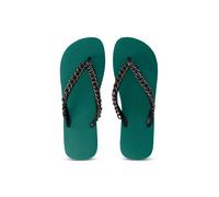 UZURII Slipper & Pantoletten - Zehentrenner Silver Large - Gr. 43_44 - in Grün - für Damen