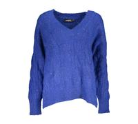 V-Ausschnitt melierter Strickpullover XL