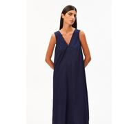 V-AUSSCHNITT POPLIN MAXI-KLEID | 100% Bio-Baumwolle - blau (XL)