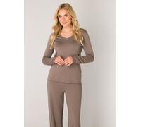 V-Ausschnitt-Pullover BASE LEVEL, Damen, Gr. 42, grau (schwarz taupe), Obermaterial: 80% Viskose, 20% Nylon, regular fit, V-Ausschnitt, Pullover, mit V-Ausschnitt (92652126-42) schwarz taupe