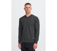 V-Ausschnitt-Pullover BLEND "BHFibi", Herren, Gr. L, charcoal mix, Feinstrick, 70% Baumwolle (Recycled), 30% Polyester (Recycled), unifarben, normal normal, V-Ausschnitt, Pullover, Stilvoller Strickpu