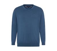 V-Ausschnitt-Pullover "BT-ESSENTIAL COTTON", Herren, Gr. XXL, aegean sea, Strick, Obermaterial: 100% Baumwolle, TOMMY HILFIGER BIG & TALL, normal normal, V-Ausschnitt, Rippbündchen, Pullover, Große Gr