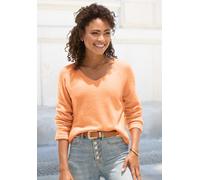 BUFFALO V-Ausschnitt-Pullover Damen pfirsich meliert Gr.44/46