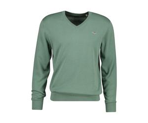 V-Ausschnitt-Pullover GANT "CLASSIC COTTON V-NECK", Herren, Gr. 4XL, surplus mint, Strick, Obermaterial: 100% Baumwolle, regular fit normal, V-Ausschnitt, eingesetzt angesetztes Bündchen, Pullover, Re