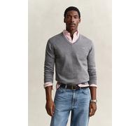 GANT Herren Klassischer V-Neck Pullover aus Baumwolle (XXL) DARK Grau MELANGE