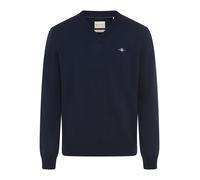 V-Ausschnitt-Pullover GANT "COTTON/WOOL", Herren, Gr. XXL, evening blau, Strick, Obermaterial: 70% Baumwolle, 30% Wolle, normal normal, V-Ausschnitt, Rippbündchen, Pullover, normale Passform, Strickpu