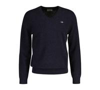GANT Herren Extrafine Lambswool V-Neck Pullover, Dark Navy Melange, Large