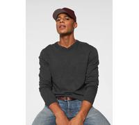 V-Ausschnitt-Pullover JACK & JONES "JJEBASIC mit V-Ausschnitt, ideal für Herbst und Alltag", Herren, Gr. XXL, grau (dunkelgrau melange), Obermaterial: 100% Baumwolle, meliert, schmal, V-Ausschnitt, Pu