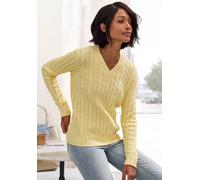 LASCANA V-Ausschnitt-Pullover Damen gelb Gr.32/34