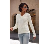 LASCANA V-Ausschnitt-Pullover Damen creme Gr.44/46