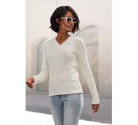 LASCANA V-Ausschnitt-Pullover Damen creme Gr.32/34