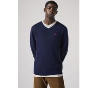 V-Ausschnitt-Pullover LEVI'S, Herren, Gr. XXL, blau (naval academy), Strick, Obermaterial: 80% Wolle, 20% Polyamid, normal hüftlang, V-Ausschnitt, Bündchen, Pullover (31100120-XXL) naval academy