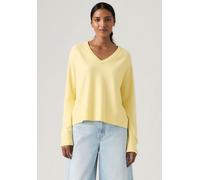 V-Ausschnitt-Pullover LEVI'S "SUPER SOFT VNECK PULLOVER", Damen, Gr. S (36), french vanilla, Strick, Obermaterial: 53% Baumwolle, 32% Polyester, 13% Polyamid, 2% Elasthan, unifarben, bequem hüftlang,