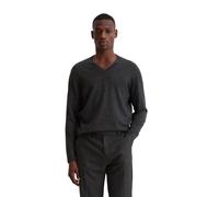 V-Ausschnitt-Pullover MARC O'POLO "aus weicher Merinowolle", Herren, Gr. M, grau (dunkelgrau melange), Obermaterial: 100% Schurwolle, unifarben, V-Ausschnitt, Pullover (58779430-M) dunkelgrau melange