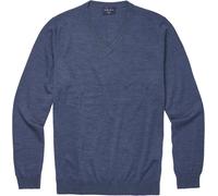 V-Ausschnitt-Pullover MARVELIS, Herren, Gr. XXL, rauchblau, Strick, Obermaterial: 100% Schurwolle, normal, V-Ausschnitt, Rippbündchen, Pullover (39114331-XXL) rauchblau