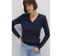 Mavi Damen V-Neck Sweater Pullover, Maritime Blue, S