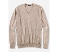 OLYMP Herren Pullover V-Ausschnitt Casual.Strick,Single Jersey,Regular fit,Hellbeige 20,L
