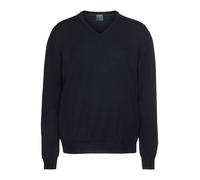 V-Ausschnitt-Pullover OLYMP "OLYMP Strick Casual", Herren, Gr. XXL, blau (marine), Obermaterial: 100% Schurwolle, tailliert, V-Ausschnitt, Pullover, klassischer Strickpullover (22527262-XXL) marine