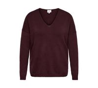V-Ausschnitt-Pullover ONLY CARMAKOMA "CARMARGARETA LS PULLOVER KNT NOOS", Damen, Gr. L, fig detail:melange, Strick, Obermaterial: 50% Viskose, 27% Nylon, 23% Polyester, meliert, normal normal, V-Aussc