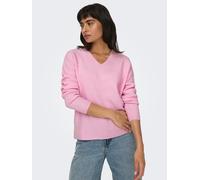 V-Ausschnitt-Pullover ONLY "ONLCAMILLA V-NECK L/S PULLOVER KNT NOOS", Damen, Gr. S, rosa (pink lady), Strick, Obermaterial: 74% Polyacryl, 24% Polyester, 2% Elasthan, meliert, regular fit normal, V-Au