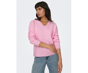 V-Ausschnitt-Pullover ONLY "ONLCAMILLA V-NECK L/S PULLOVER KNT NOOS", Damen, Gr. S, rosa (pink lady), Strick, Obermaterial: 74% Polyacryl, 24% Polyester, 2% Elasthan, meliert, regular fit normal, V-Au