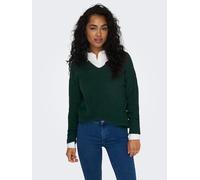 V-Ausschnitt-Pullover ONLY "ONLCAMILLA V-NECK L/S PULLOVER KNT NOOS" Gr. XL (42), grün (scarab detail:melange) Damen Pullover (90303239-XL) scarab detail:melange
