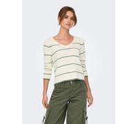 Only Regular Fit Strickpullover mit V-Ausschnitt Modell 'GEENA' in Weiss, Größe XL