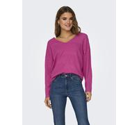 ONLY Damen Strickpullover V-Ausschnitt Sweater Onlrica Life L/S V-Neck Pullo KNT Noos 15224360,Raspberry Rose/Detail:Melange,S