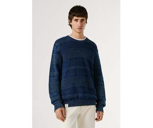 V-Ausschnitt-Pullover PEPE JEANS "jumper FARRIS INDIGO", Herren, Gr. L, blau (indigo blau), 100% Baumwolle, Pullover (39428561-L) indigo blau