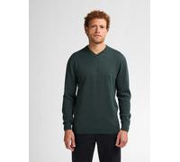 V-Ausschnitt-Pullover PETROL INDUSTRIES "V-Neck Basi", Herren, Gr. XXL, grün (bottle), Strick, Obermaterial: 50% Baumwolle, 50% Polyacryl, unifarben, regular fit normal, V-Ausschnitt, Bündchen, Pullov