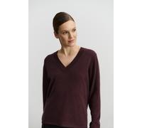 V-Ausschnitt-Pullover ROSEMUNDE "Laica v-neck", Damen, Gr. S, rot (weinrot), Feinstrick, Obermaterial: 70% Wolle, 30% Kaschmir, unifarben, V-Ausschnitt, Strickbündchen, Pullover, V-Ausschnitt, Langarm