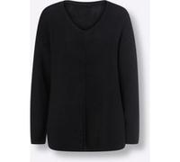 Strickpullover HEINE "Pullover", Damen, Gr. 36, schwarz, 50% Baumwolle, 50% Polyacryl, unifarben, Pullover Strickpullover (64798217-36) schwarz