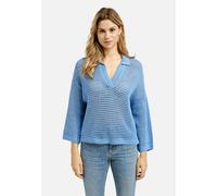 V-Ausschnitt-Pullover SMITH & SOUL, Damen, Gr. S, blau (true blau), Strick, Material: 50% Baumwolle, 50% Polyacryl, unifarben, regular fit normal, V-Ausschnitt, eingesetzt gerader Abschluss, Pullover