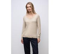 Street One Frauen V-Neck Pullover in Beige, Gr: 34