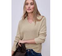 Street One Frauen Pullover in Unifarbe in Beige, Gr: 36