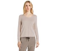 V-Ausschnitt-Pullover TOM TAILOR, Damen, Gr. S (36), beige (hellbeige, meliert), Feinstrick, Obermaterial: 60% Baumwolle, 40% Viskose, unifarben, figurbetont hüftlang, V-Ausschnitt, eng Flachstrickbün