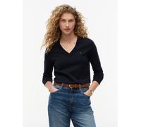 Tommy Hilfiger Damen Pullover Co Jersey Stitch Sweater V-Ausschnitt