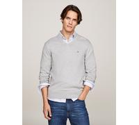 V-Ausschnitt-Pullover TOMMY HILFIGER "PIMA ORG CTN CASHMERE V NECK", Herren, Gr. XL, grau (light grau heather), Obermaterial: 92% Baumwolle, 8% Kaschmir, V-Ausschnitt, Pullover (77338047-XL) light gra