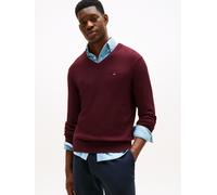 Tommy Hilfiger Regular Fit Pullover aus Baumwoll-Kaschmir-Mix in Bordeaux, Größe XXL