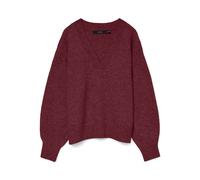 VERO MODA - VMBOOM LS V-NECK PULLOVER Windsor Wine - Gr. - S