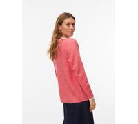 V-Ausschnitt-Pullover VERO MODA "VMCREWLEFILE LS V-NECK BLOUSE NOOS", Damen, Gr. XL, rosa (coral paradise detail:melange), Strick, Obermaterial: 70% Polyacryl, 27% Nylon, 3% Elasthan, meliert, regular